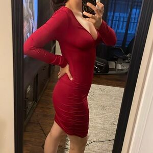 Red bodycon dress
